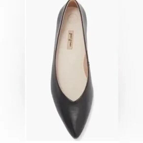 Paul Green Black Leather Ballet Flats Women’s UK 6.5 / US 9 Slip-On Pointed toe - Picture 1 of 9